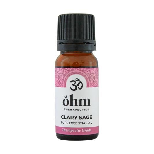 10ml Bottle of Ohm Therapeutics Clary-Sage Pure Essential Oil on a transparent  background