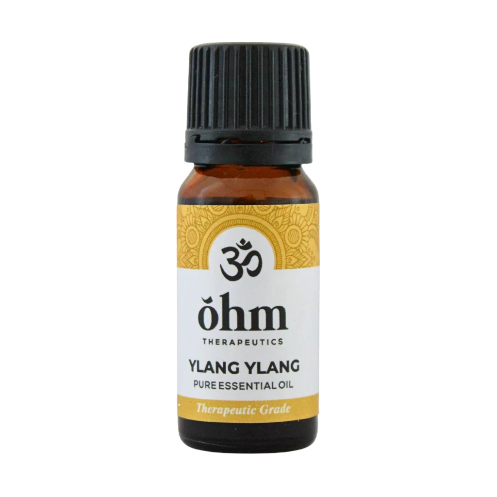 10ml Bottle of Ohm Therapeutics Ylang-Ylang Pure Essential Oil on a transparent background