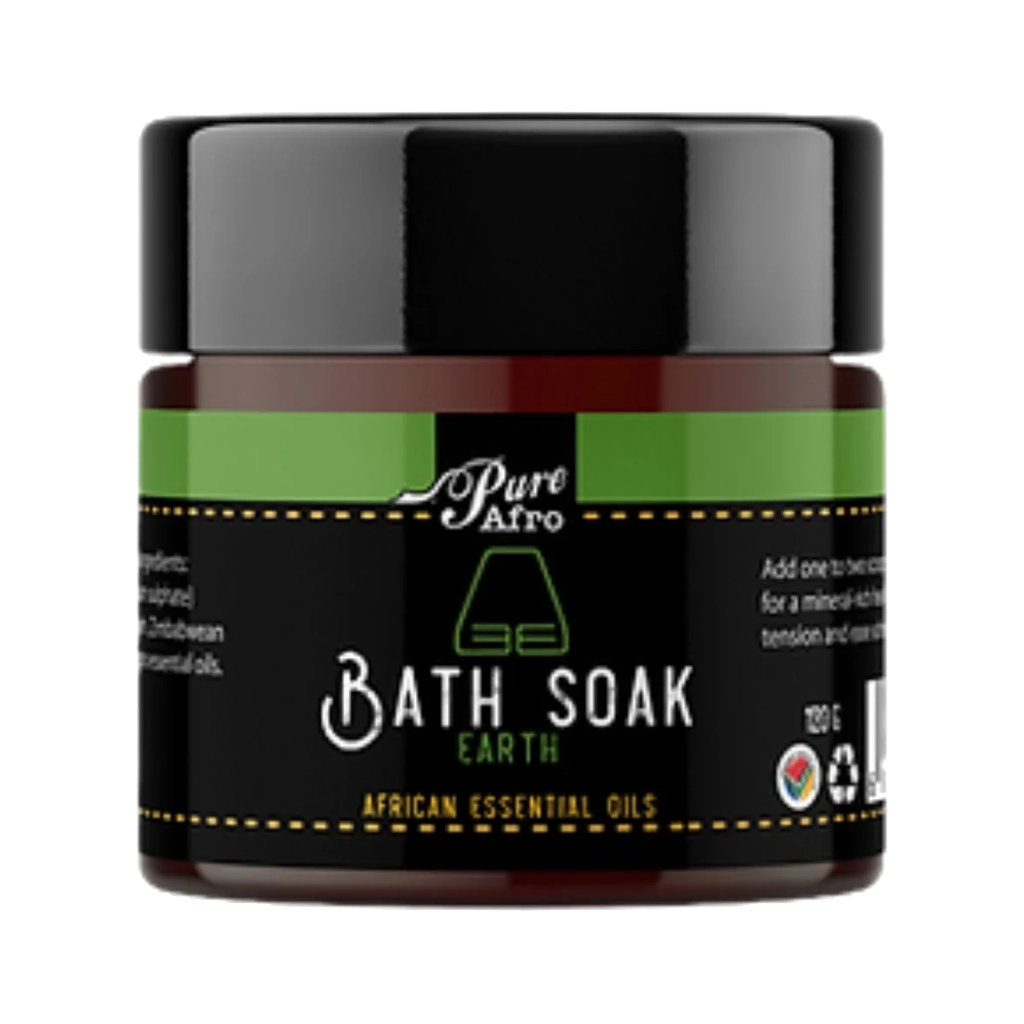 Jar of Pure Afro Bath Soak Earth on a white background
