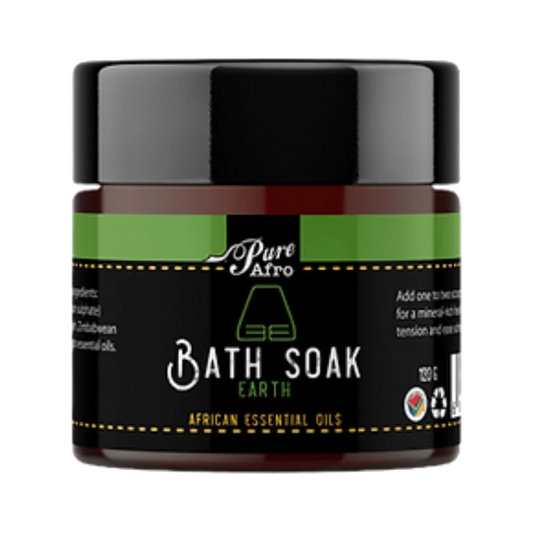 Jar of Pure Afro Bath Soak Earth on a white background
