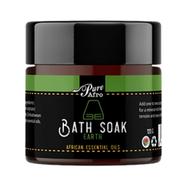 Jar of Pure Afro Bath Soak Earth on a white background
