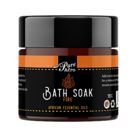 A jar of Pure Afro Bath Soak - Fire - on a transparent backround