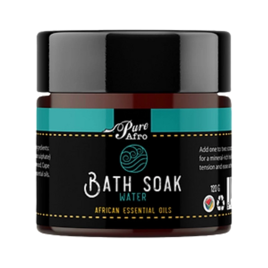 A jar of Pure Afro Bath Soak - Water - on a transparent backround