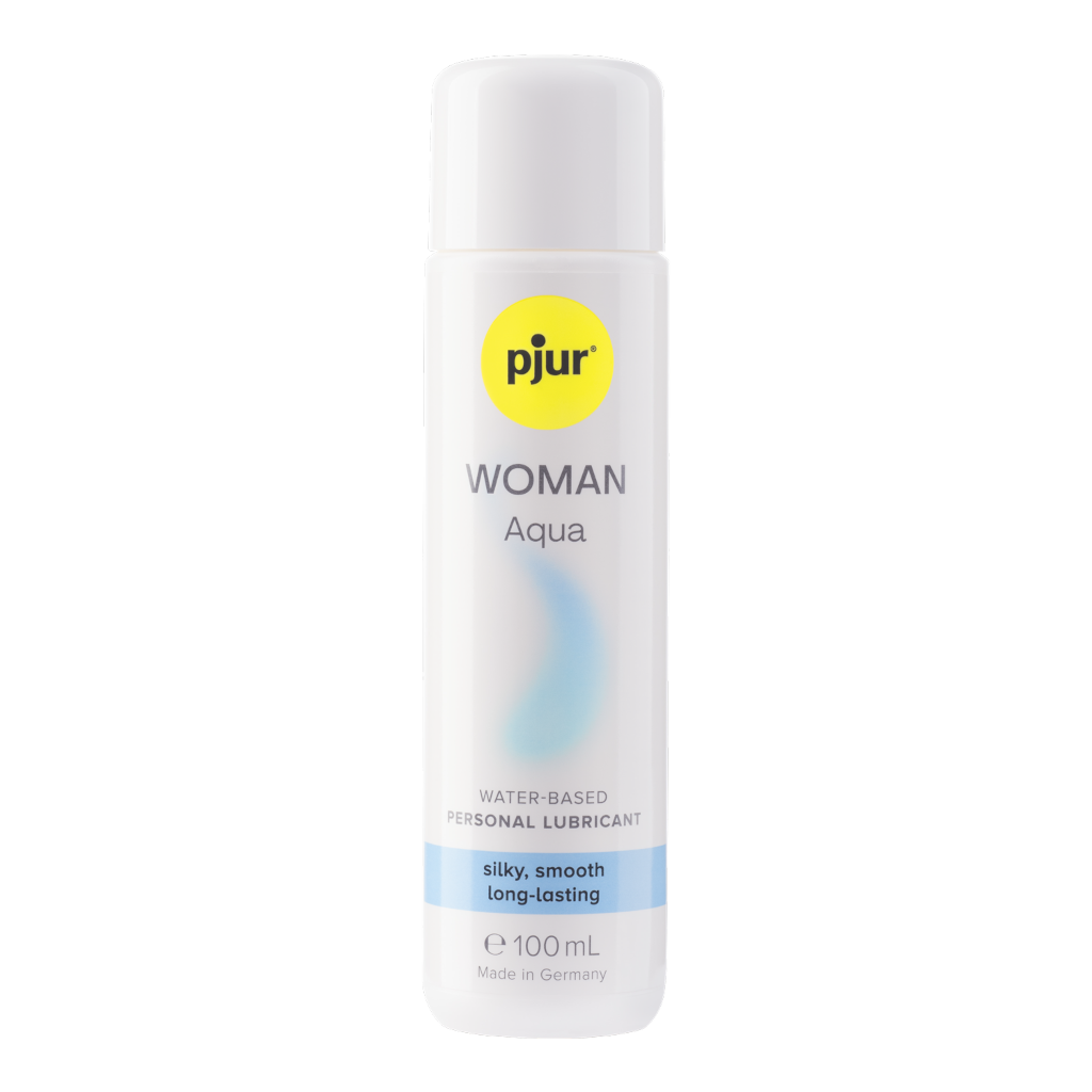 Pjur Woman Aqua lubricant bottle on a white background