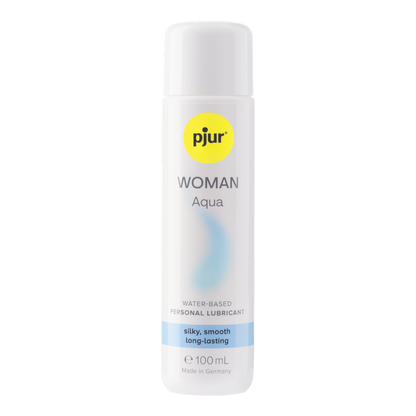 Pjur Woman Aqua lubricant bottle on a white background