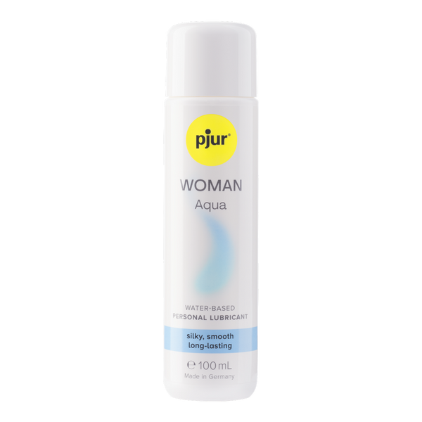 Pjur Woman Aqua lubricant bottle on a white background