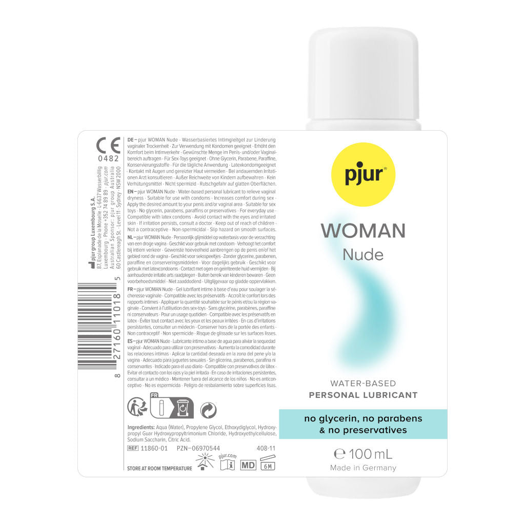 Pjur WOMAN Nude water-based personal lubricant packaging on a white background