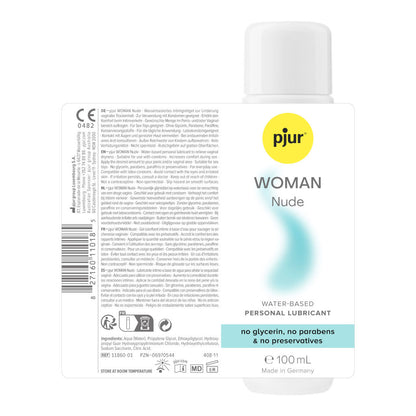Pjur WOMAN Nude water-based personal lubricant packaging on a white background