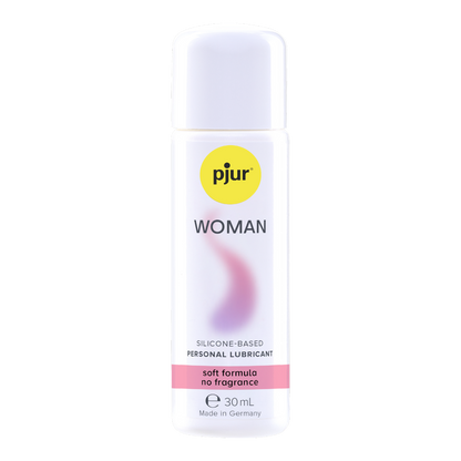 Silicone-based personal lubricant bottle with 'pjur' branding on a white background